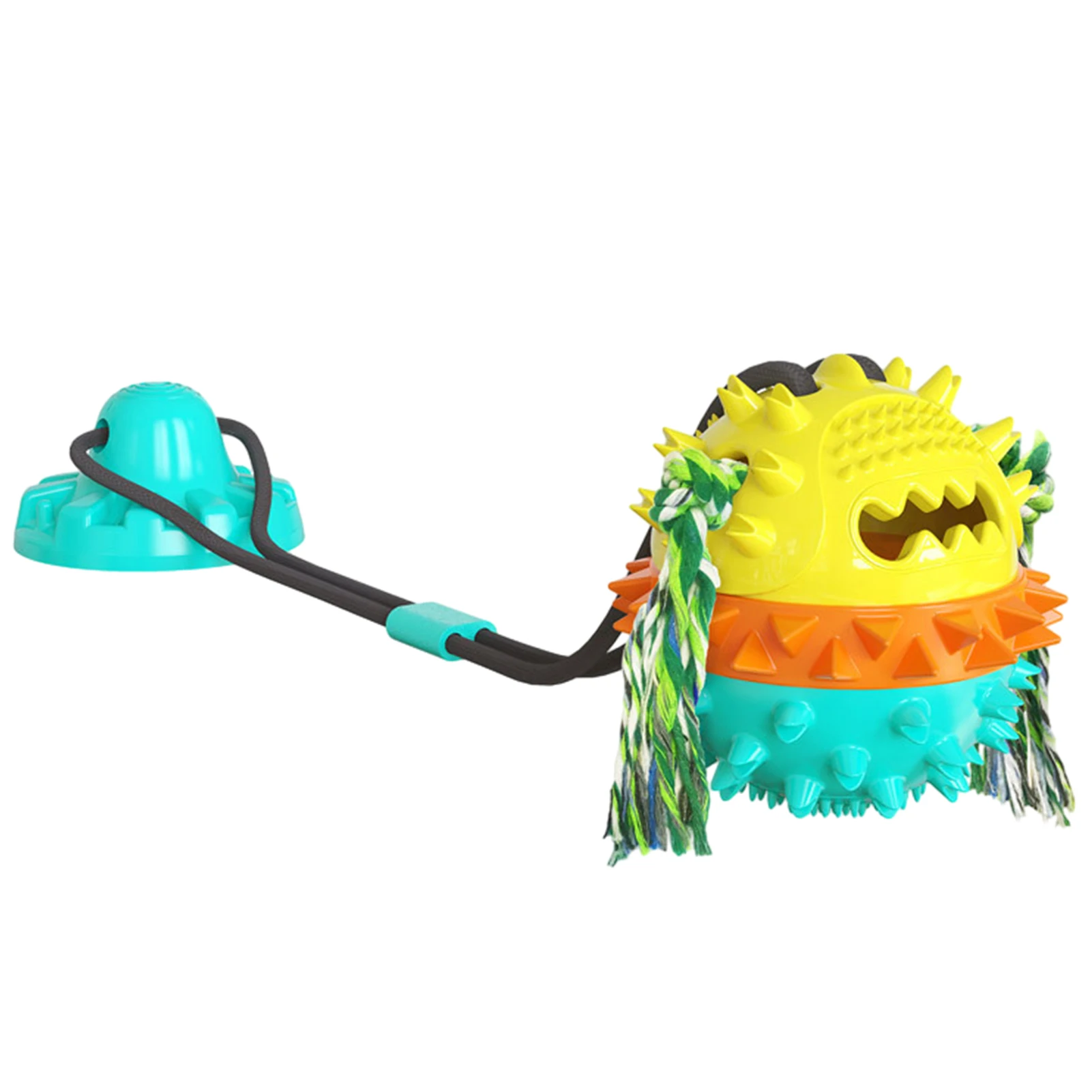 Boredom Buster Indestructible Self Play Reusable Squeaky Super Durable Puppy Suction Cup Tug Interactive Teething Dog Chew Toy