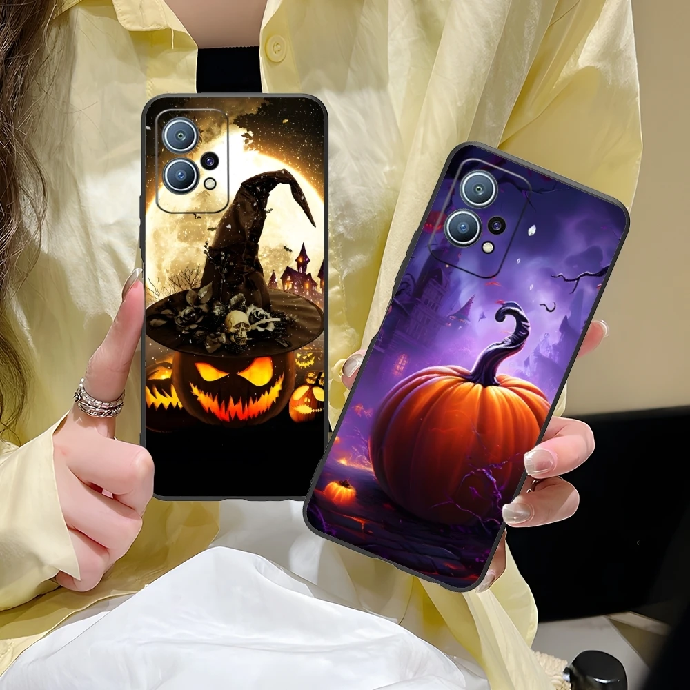 Halloween Pumpkin Mobile Cell Phone Case for Huawei P60 P50 P40 P30 P20 P10 P9 P8 Pro Lite Plus Black Soft Cover Shell