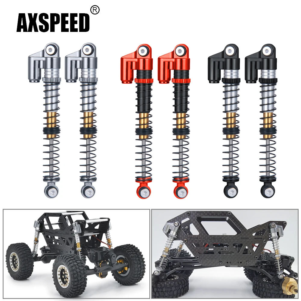 

AXSPEED 4Pcs Aluminum Alloy 53mm Shock Absorber Damper for Axial SCX24 Deadbolt C10 Wrangler Gladiator Bronco 1/24 RC Car Truck