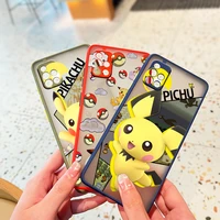 pikachu pokemon cartoon for samsung a72 a71 a70 a52 a51 a50 a32 a31 a22 a21s a12 a10 a03s a02s frosted translucent phone case