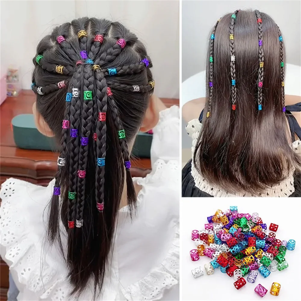 

Decoration Fashion Color Hair Braid Tube Cuff Girl Women 100pcs/lot Clip Accessories Hair Dirty Gift Multi Buckle Adjustable For