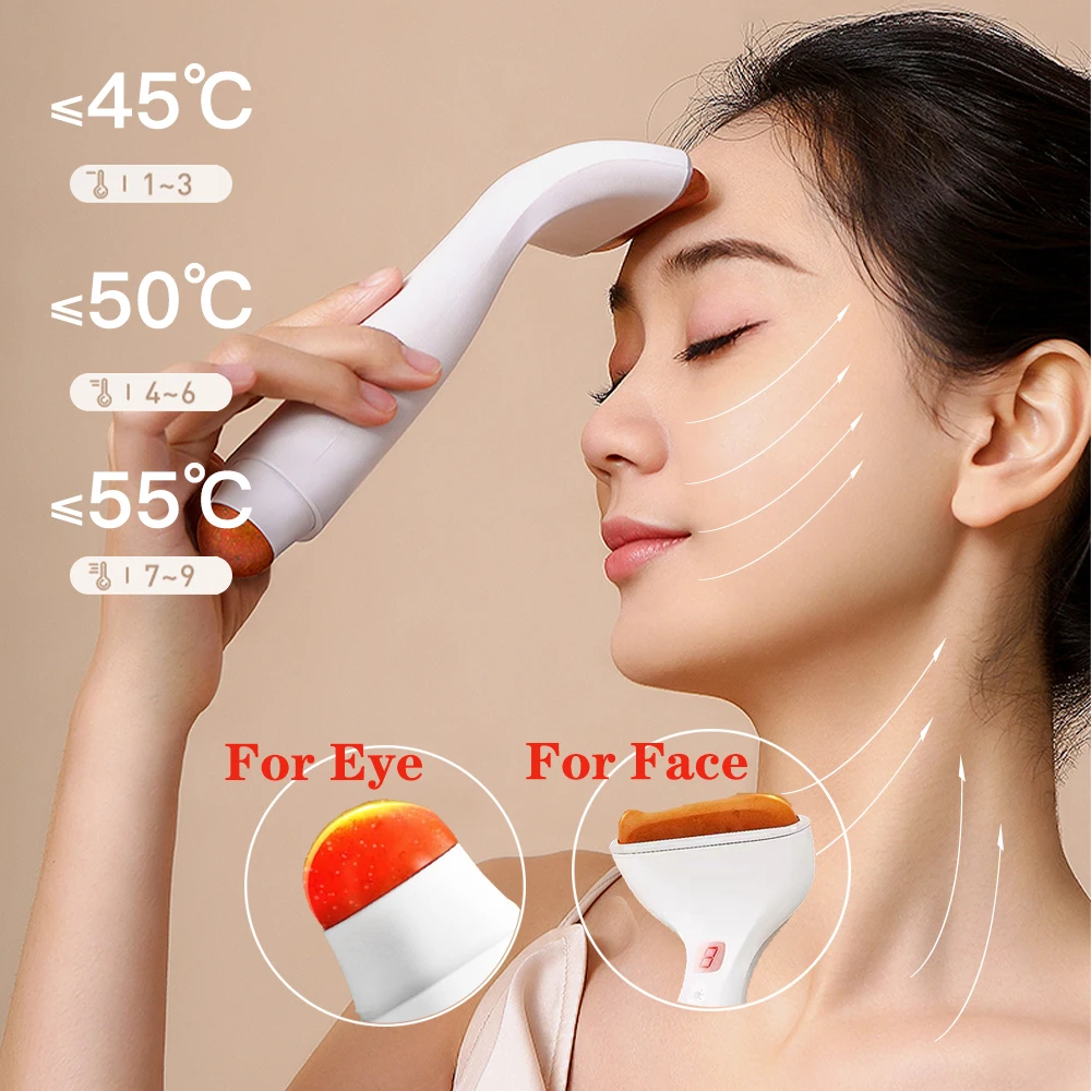 

Bianstone Massager For Face Electric Vibration Heating Face Skin Lifting Anti-Wrinkle Gua Sha Massager Stick Scraping Instrument
