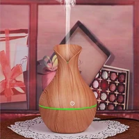 usb wood grain household aromatherapy mist maker ultrasonic humidifier lamp essential oil diffuser aroma air purifier with led