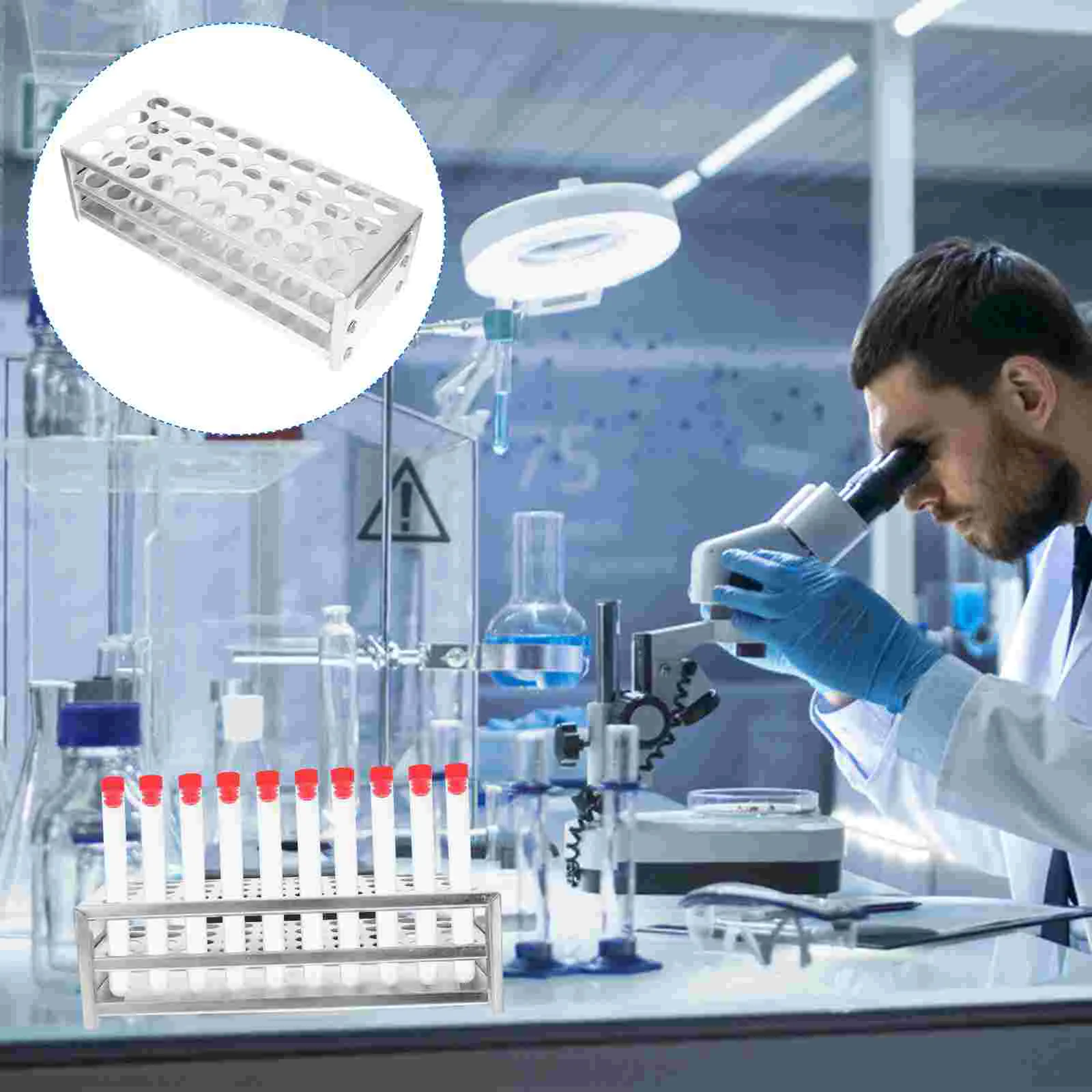 

1pc Laboratory Test Tube Stand Aluminum Test Tube Rack Test Tube Holder