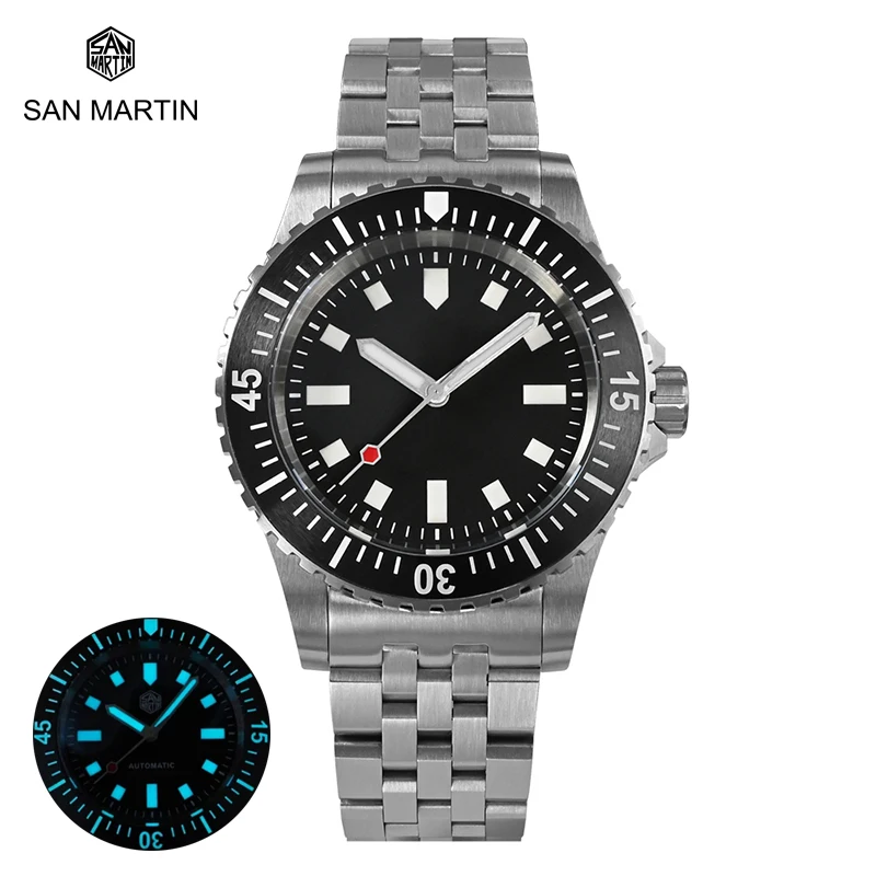 

San Martin Men Diving Watch 40mm Miyota 8215 Movement Automatic Mechanical Bracelet Watch Waterproof 200M Watch Luminous BGW9