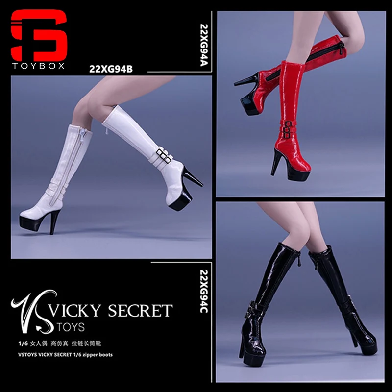 

VSTOYS 22XG94 1/6, женские ботинки на молнии, полые длинные ботинки, модель подходит для 12 дюймовых солдат, экшн-фигурок, кукол