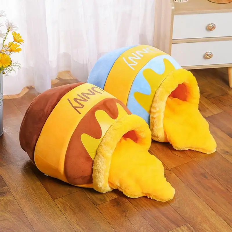 

Cats Bed House Super Soft Honey Pot Shaped For Indoor Cats Comfortable Cushion Basket Removable Cat House Sleeping Pet Supplies