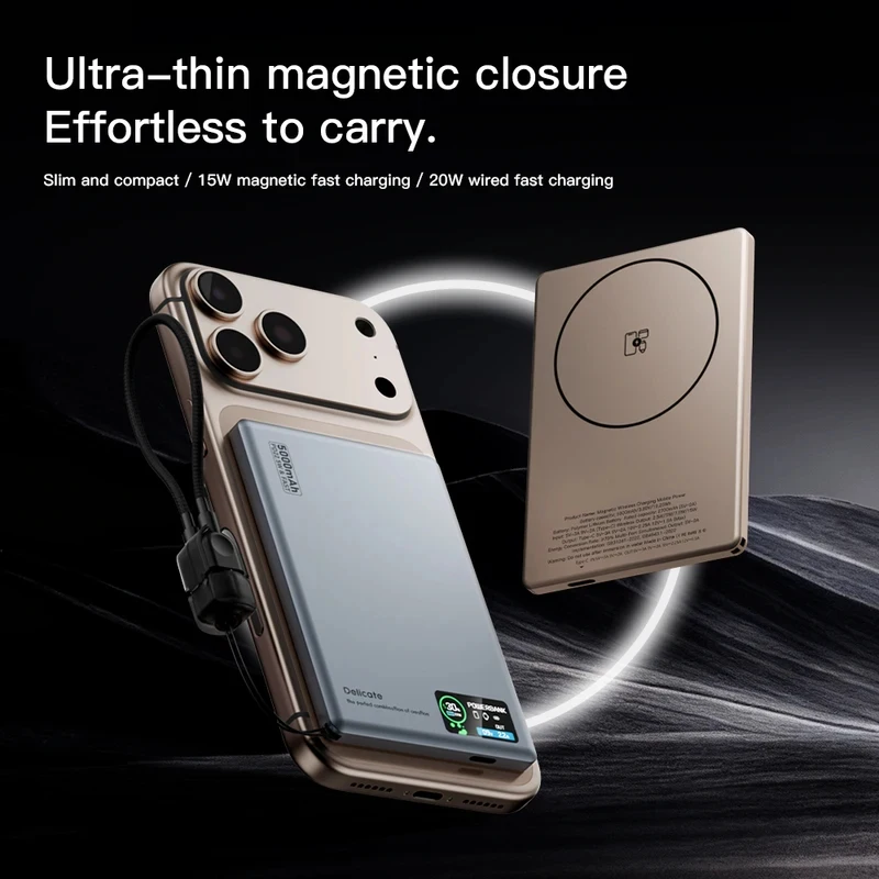 Фото Новый смарт-дисплей с беспроводной зарядкой и аккумулятором для Magsafe iPhone 17, портативное зарядное устройство для Apple Watch 10 9 (2025 год) №1