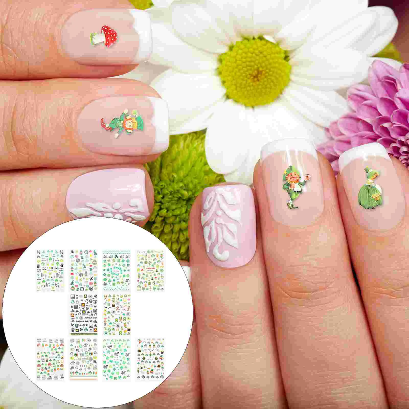 

Nail Decals Stickers St Patrickday Party Festivalshamrock Self Adhesive