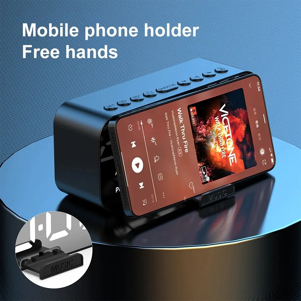 Цифровой будильник с Bluetooth-динамиком FM-радио и дисплеем