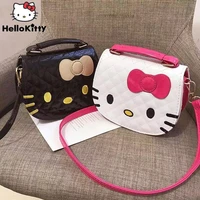 sanrio hello kitty shoulder bags cartoon casual leather y2k women shopping storage tote anime fashion handbag messenger bag gift