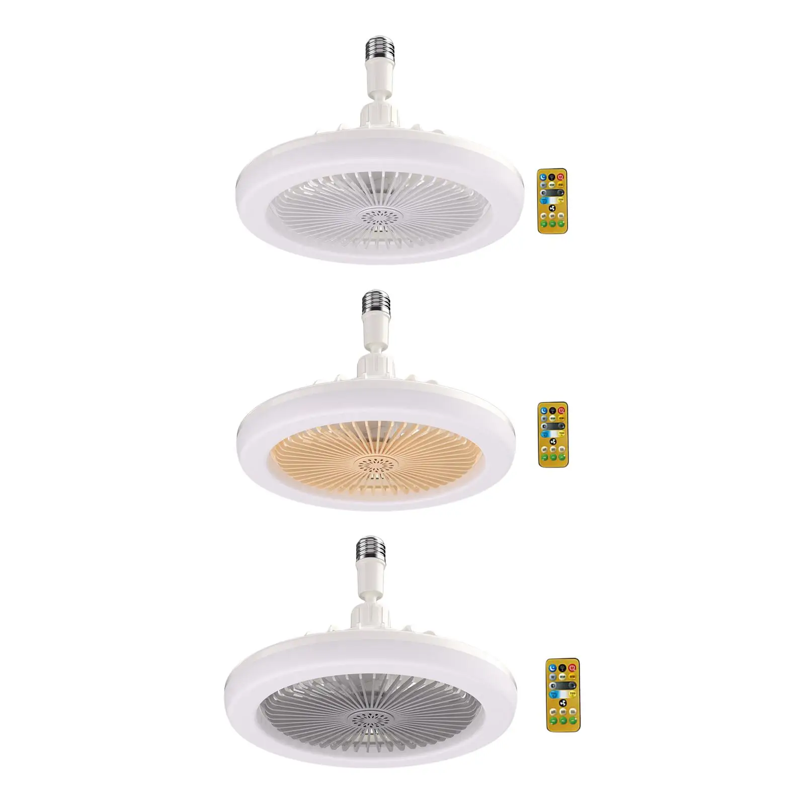 

Ceiling Fan with Light Fixture Decorative Creative E27 Adjustable Fan Lighting for Farmhouse Dining Room Bedroom Bar Restaurant