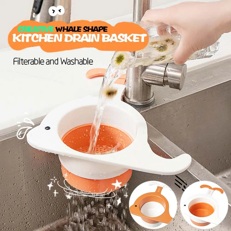 

Kitchen Multifunctional Creative Sink Strainer Leftover Drain Basket Soup Garbage Filter Fruit Vegetable Hanging Drainer Rack