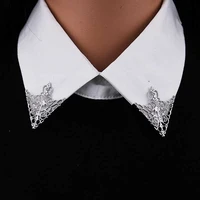 vintage fashion triangle shirt collar pin for men and women hollowed out crown collar brooch corner emblem jewelry accessories
