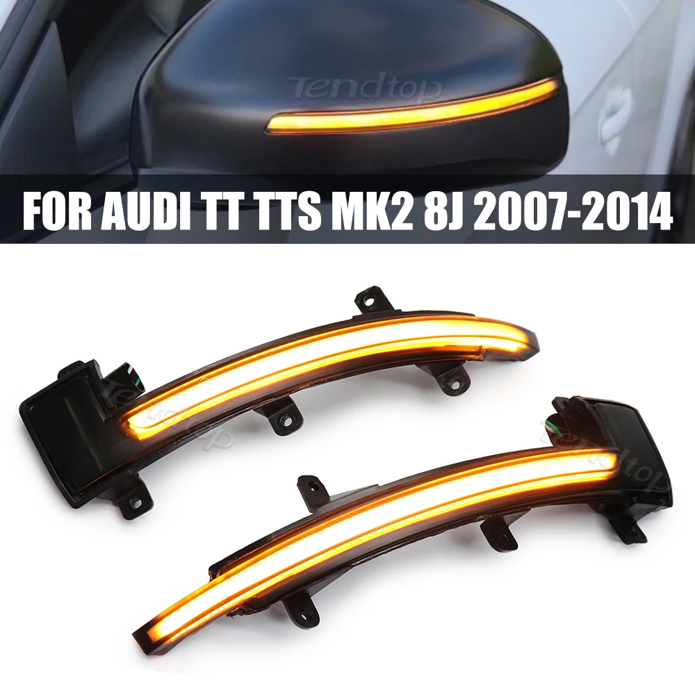 

Для Audi TT Mk2 8J TTS R8 2007-2014, динамичессветодиодный светодиодные боковые зеркальные последовательные мигающие лампы, мигающие поворотники TTRS ...