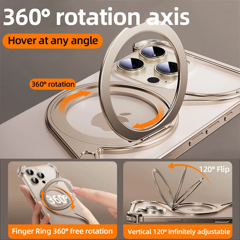 Роскошь 360° ° Чехол с поворотным кронштейном для Apple 15 16 Pro Max модный чехол телефона