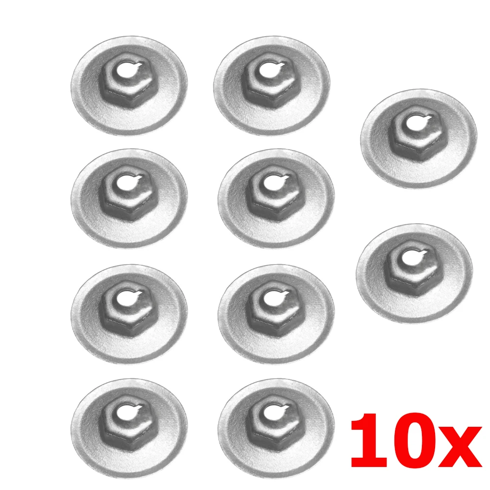 

10X гайка теплозащитного экрана выхлопной системы, металлическая изоляционная панель, крепежные шайбы, аксессуары для Ford Mondeo Focus Fiesta Moneo C-Max 1382642