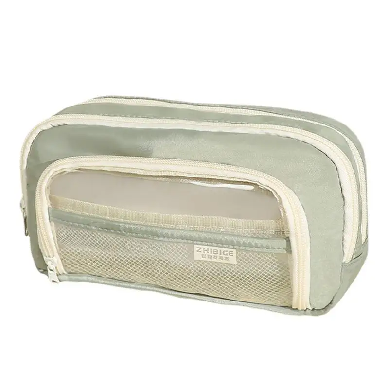 

Сетчатый прозрачный стилус, Большой Вместительный прозрачный пенал на молнии, сетка для школы, офиса, путешествий