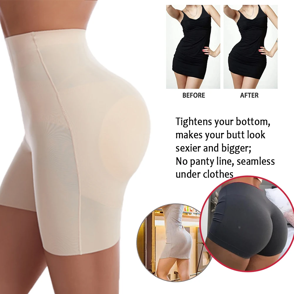 Velssut Butt Lifter Paded Panties for Women Hip Enhancer High Waist Shorts with Removable Pads Push Up Panty Ladies Body Shaper