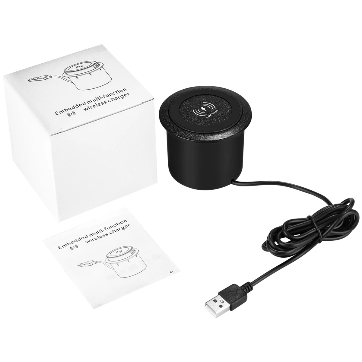 

Smart furniture bedside table embedded wireless charger 3 in 1 supports simultaneous charging of mobile phone headset