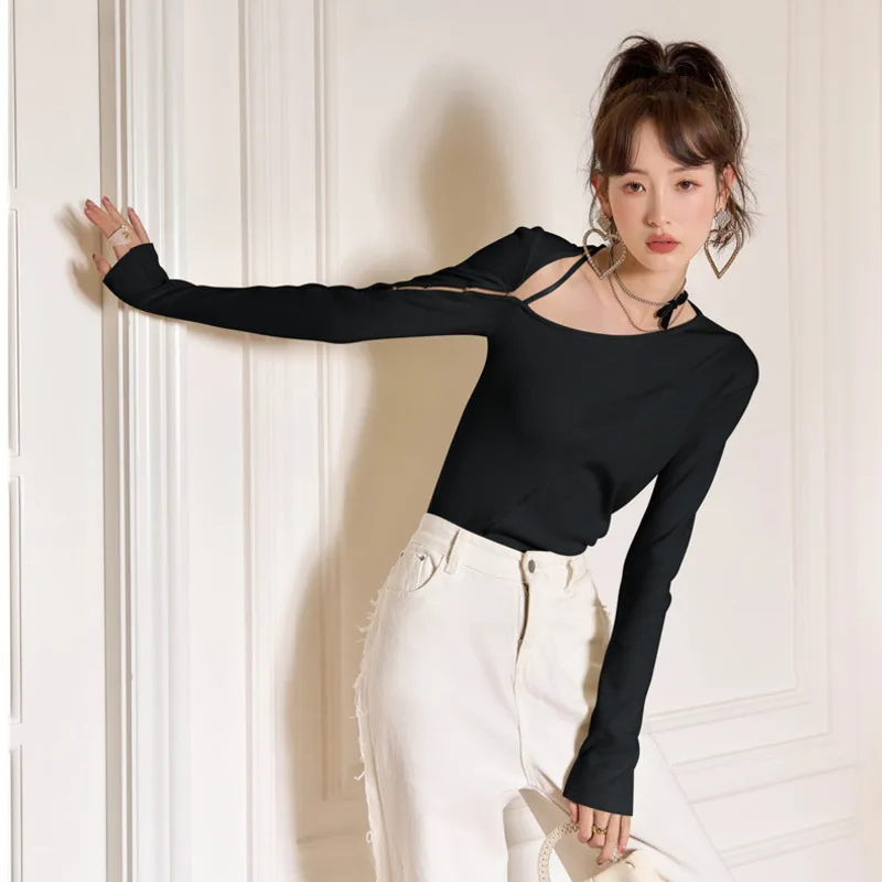 

Women's Pullover Pure Style Asymmetric Shoulder Sealing Sexy Sweater Nuyoah