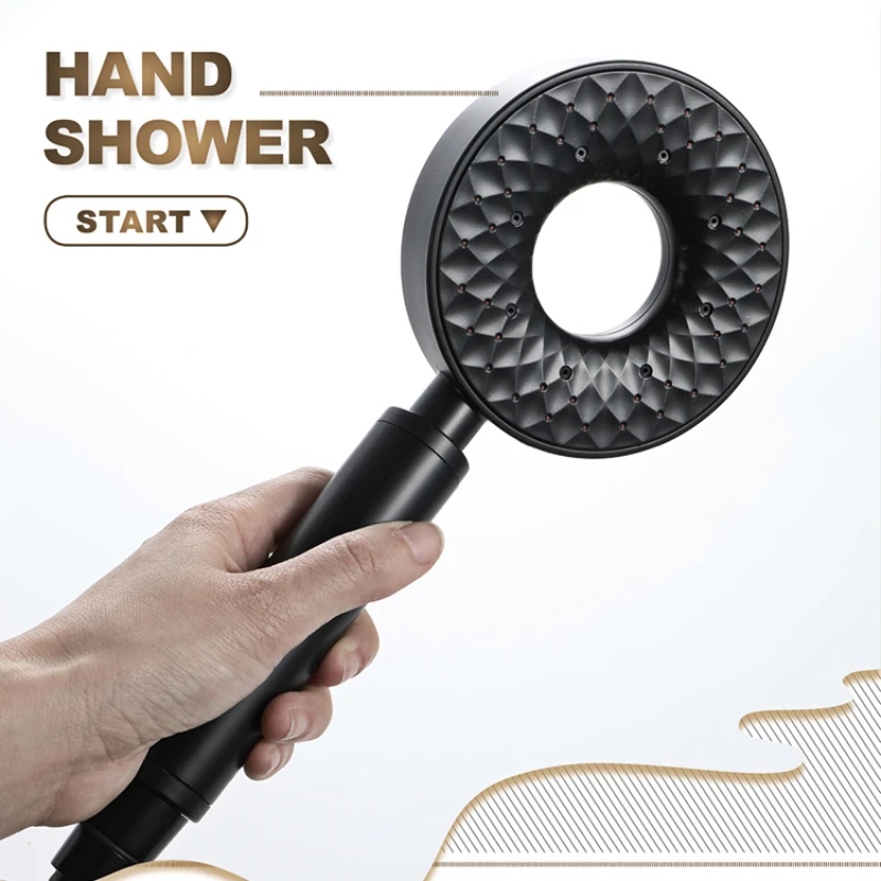 

ABS Donut Handheld Shower 3 Spray Models Rain Shower Head Adjustable Automatic Cleaning Head Top Spray Bathroom Accessories