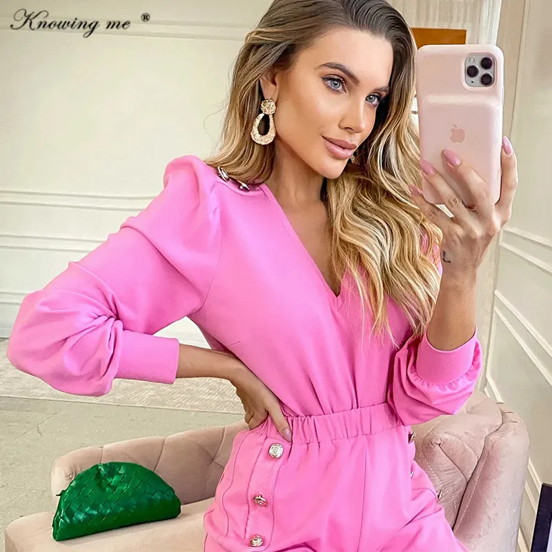 

Женский офисный спортивный костюм на пуговицах, осенняя блузка с длинными рукавами-фонариками и длинные брюки-карандаш, комплект из 2 предм...