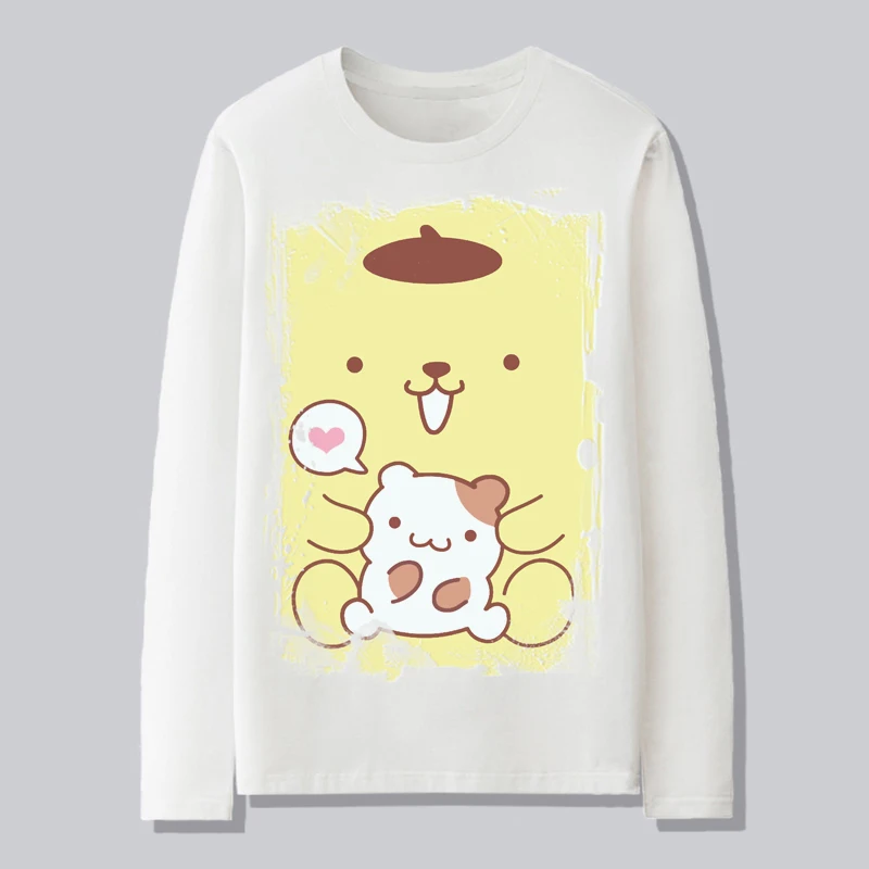 Футболка с рисунком Sanrio Jade Cinnamon Dog новая осенняя хлопковая свободная пара