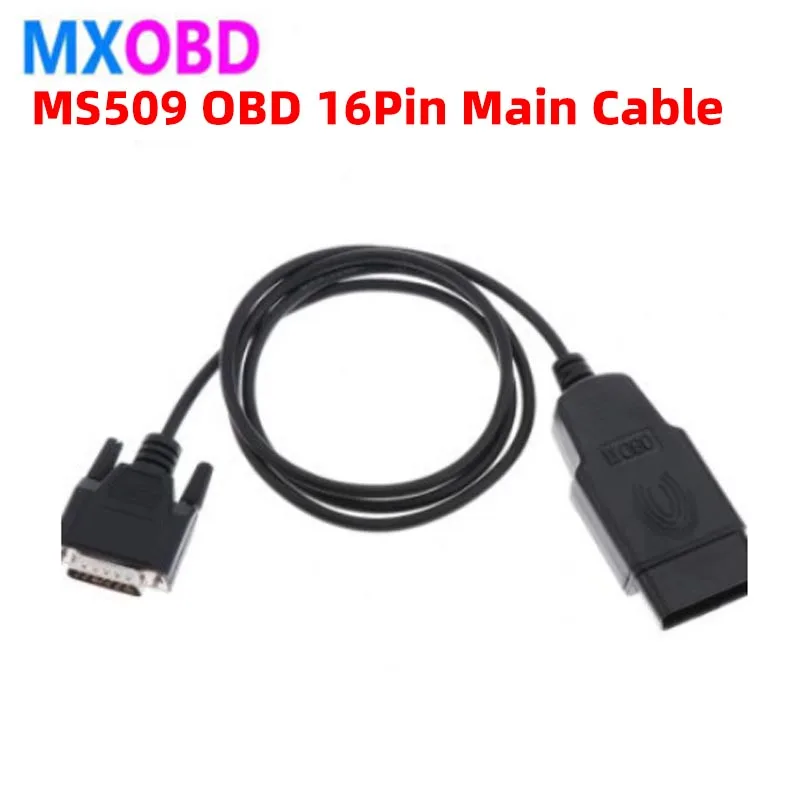 Фото 60 см OBD2 OBDII кабель для передачи данных, совместимый с сканером Autel MaxiScan MS509, адаптер для разъема основного кабеля №1