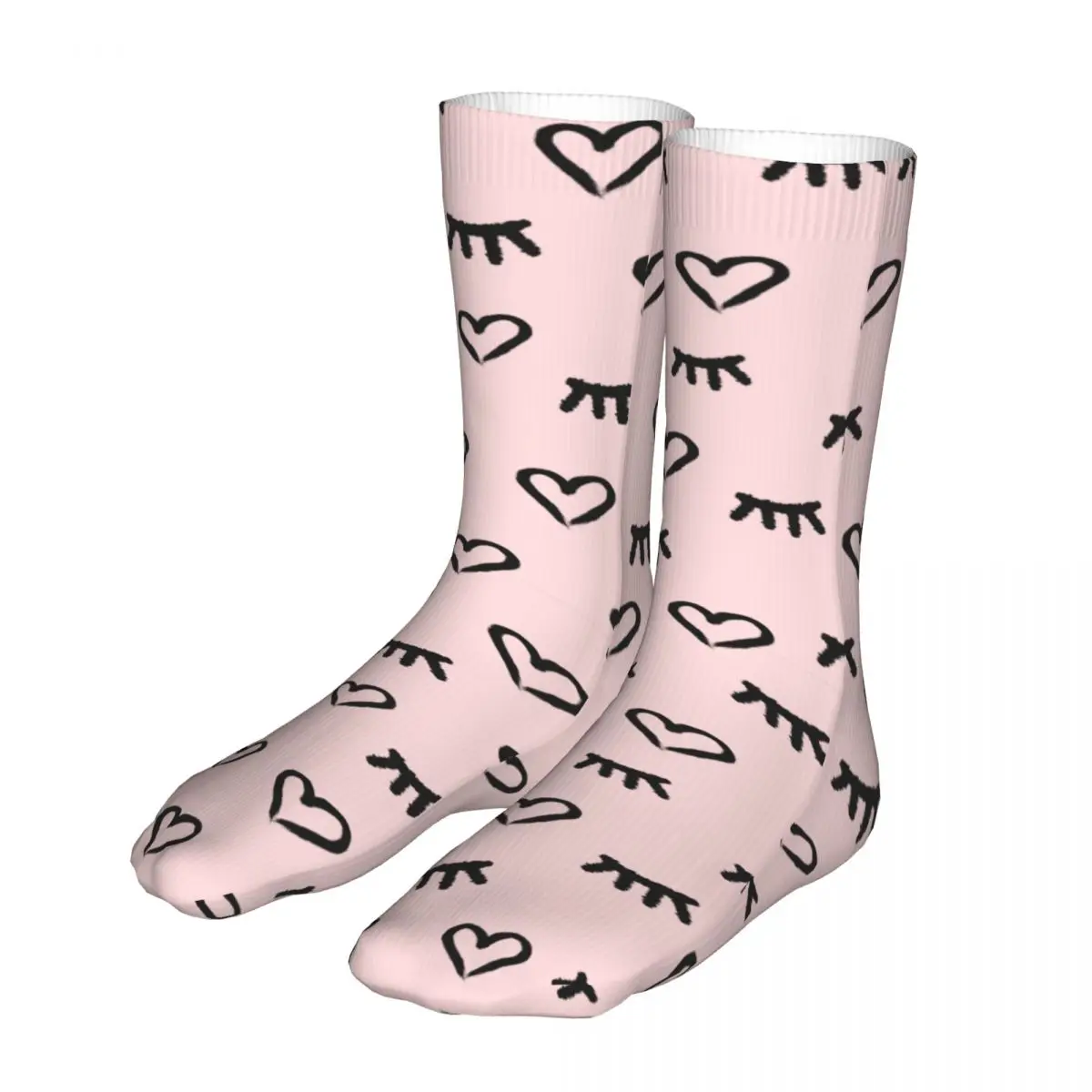 

Men Bike Heart Eyelash Pink Socks Cotton Compression Women Sock