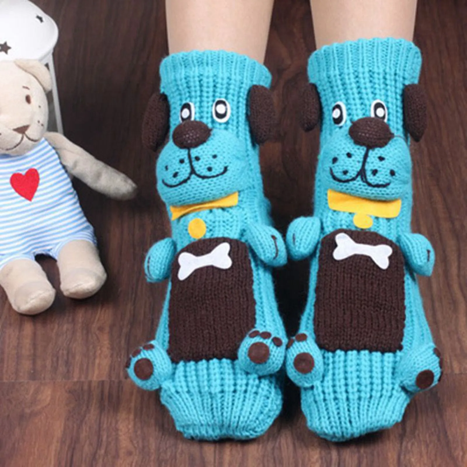 

Cartoon Wool Floor Socks Non Slip Winter Warm Feet Female Home Cute Thick Thick Line Adult Thigh Hose for Women Skeleton Sicks