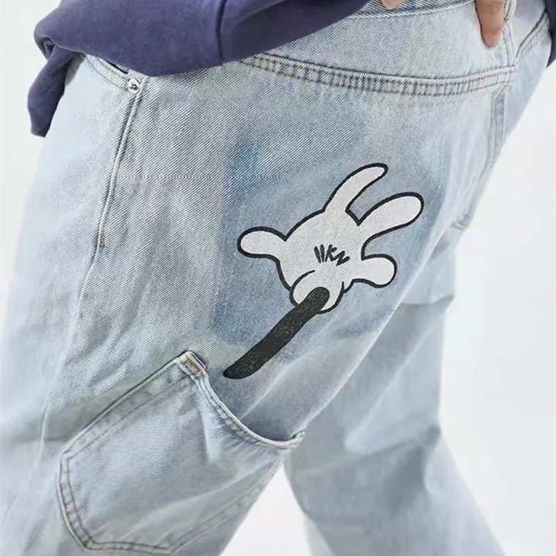 2022 New Arrivals Graphic Print Vintage Baggy Jeans For Men Y2K Clothes Distressed Washed Straight Denim Pants Pantalones Hombre