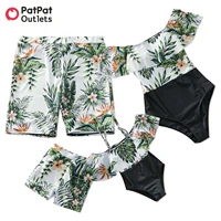 patpat family swimsuit matching outfits look one piece mother and daughter dad mom bikini swimsuits mum parent child swimwear