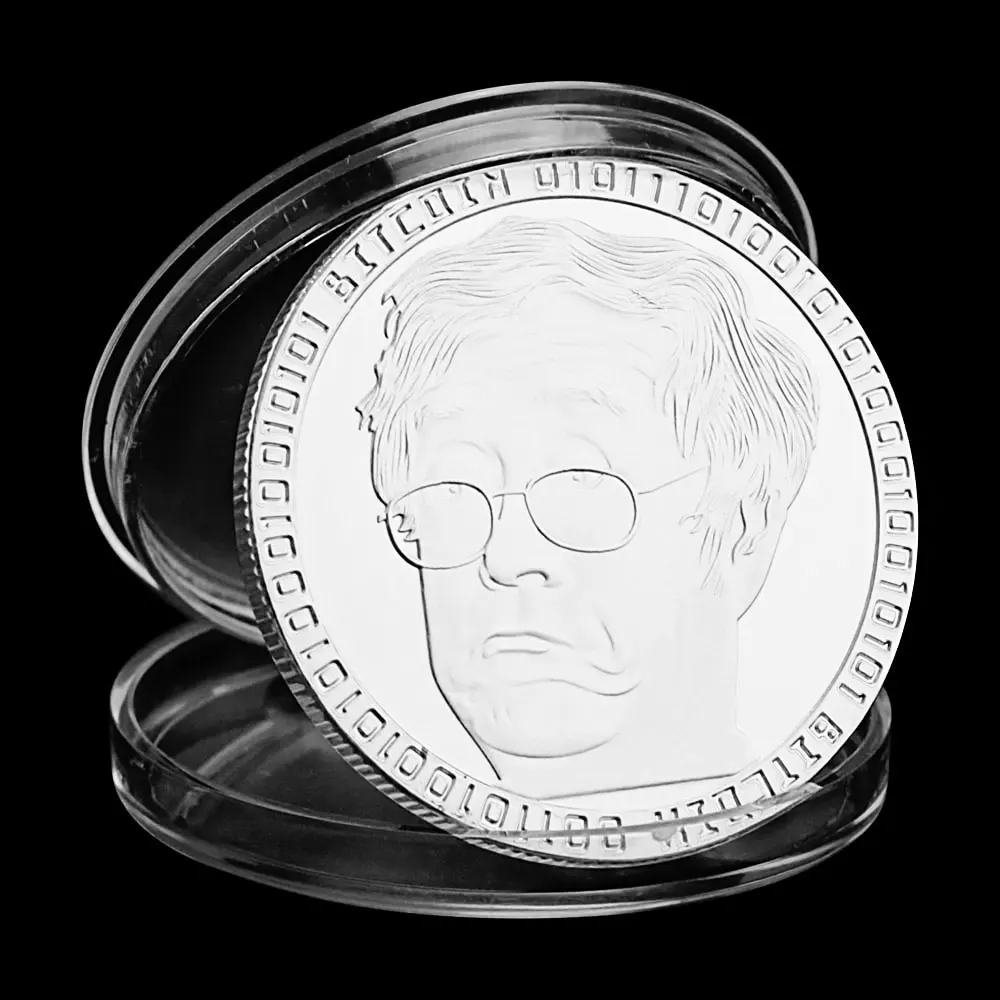 

Биткоин художественная коллекция посеребренные физические биткоины BTC с чехлом подарок Satoshi Nakamoto узор памятная монета