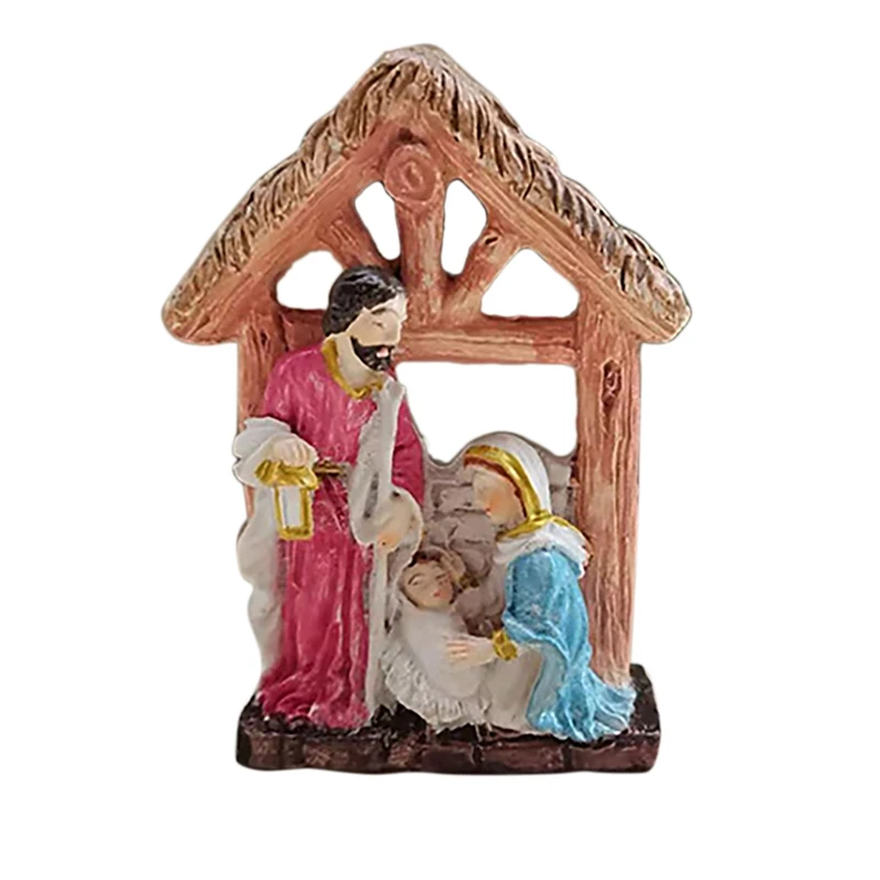

Resin Crafts Creative Ornaments Jesus Three Standing Hayloft Statue Religious Supplies Living Room Bedroom Decorations A