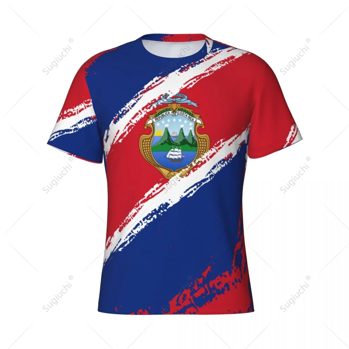 Индивидуальное название цветной флаг Коста-Рики Мужская облегающая Спортивная