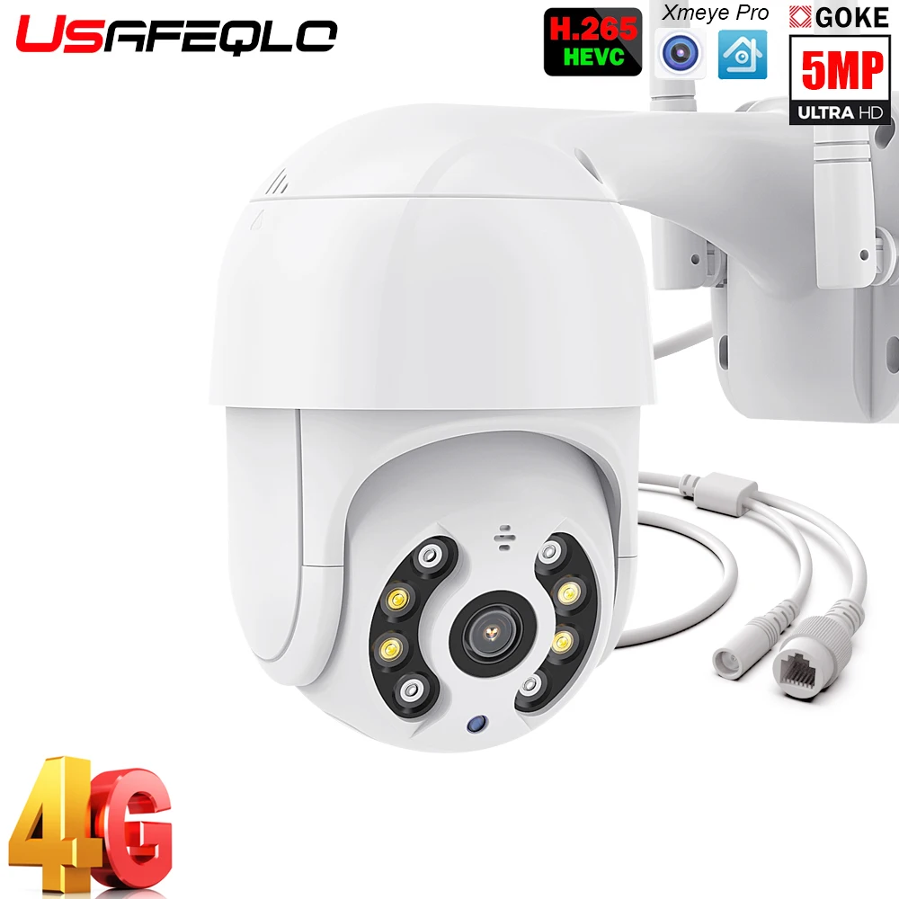 

4G SIM-карта IP-камера 5MP HD WIFI PTZ купольная камера наружная безопасность CCTV наблюдение P2P ИК ночного видения 30M 5X цифровой зум