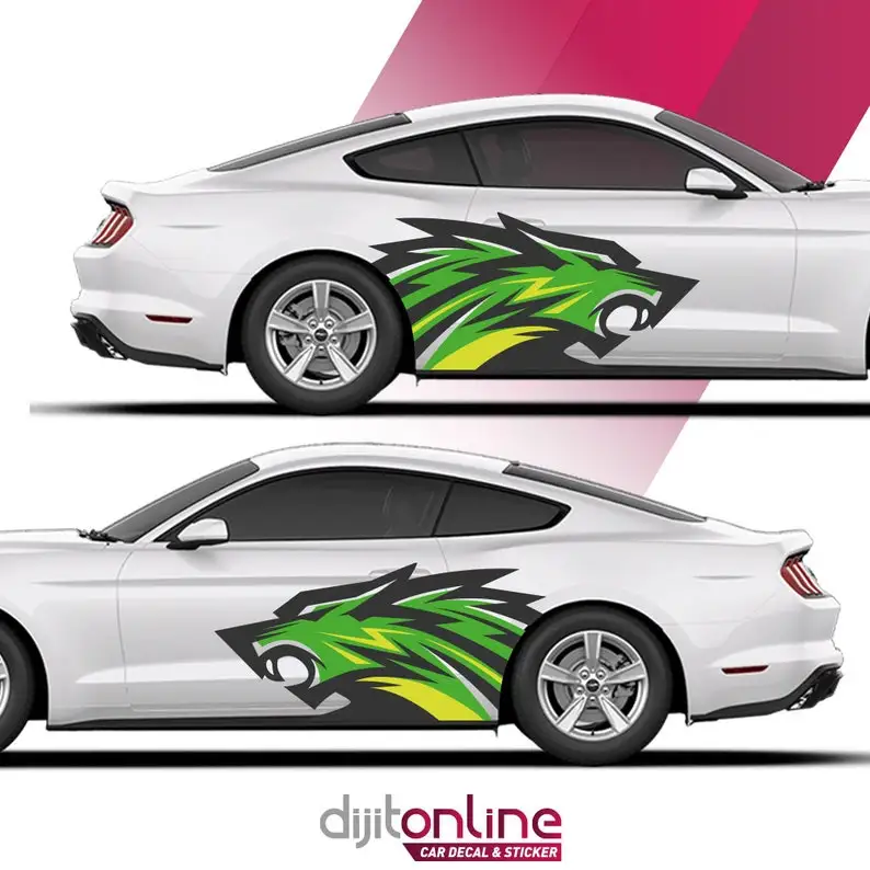 

Цветная полосатая наклейка Wolf Run с обеих сторон. Цветная наклейка-наклейка с тигром | Графика на боковой стороне автомобиля