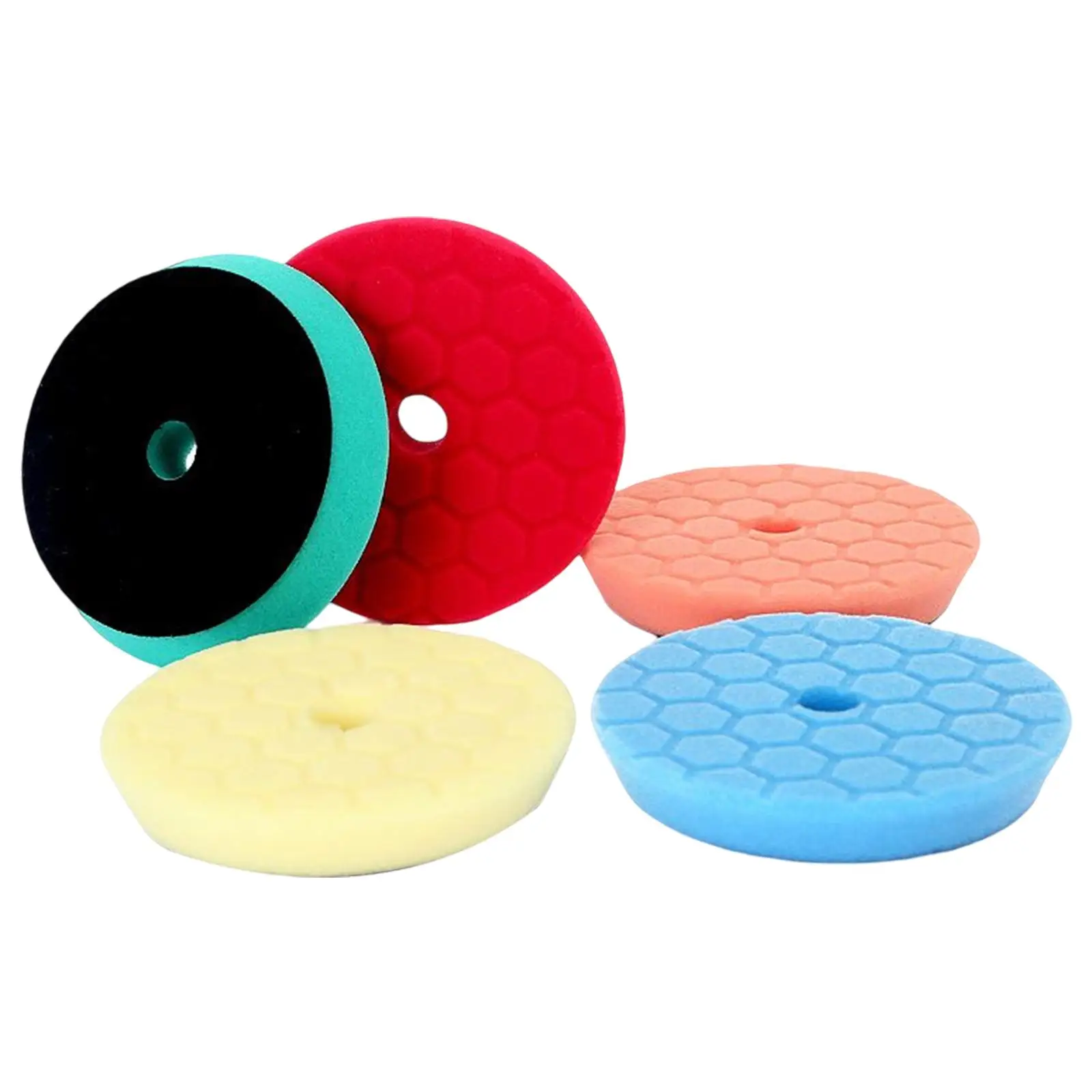 

5Pcs 6" Buffing Polishing Pads , Backing Plate Soft Polishing Sponge Pads Fits for Polisher Drill Polishing