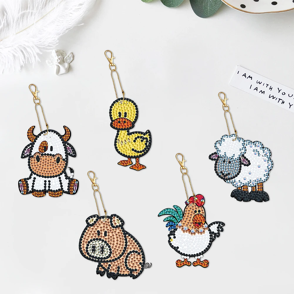 

5 шт., брелок для ключей с кристаллами