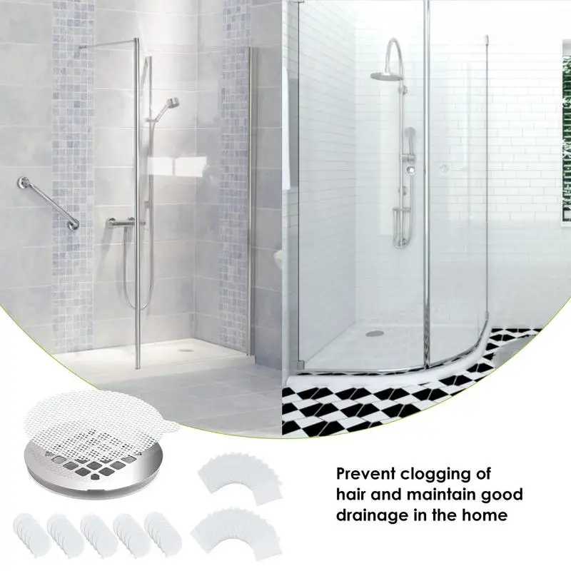 

25 PCS Drain Hair Catcher Bathroom Shower Drain Hair Trap Mesh Stickers Catcher Mesh Sticker Bathroom Supplies