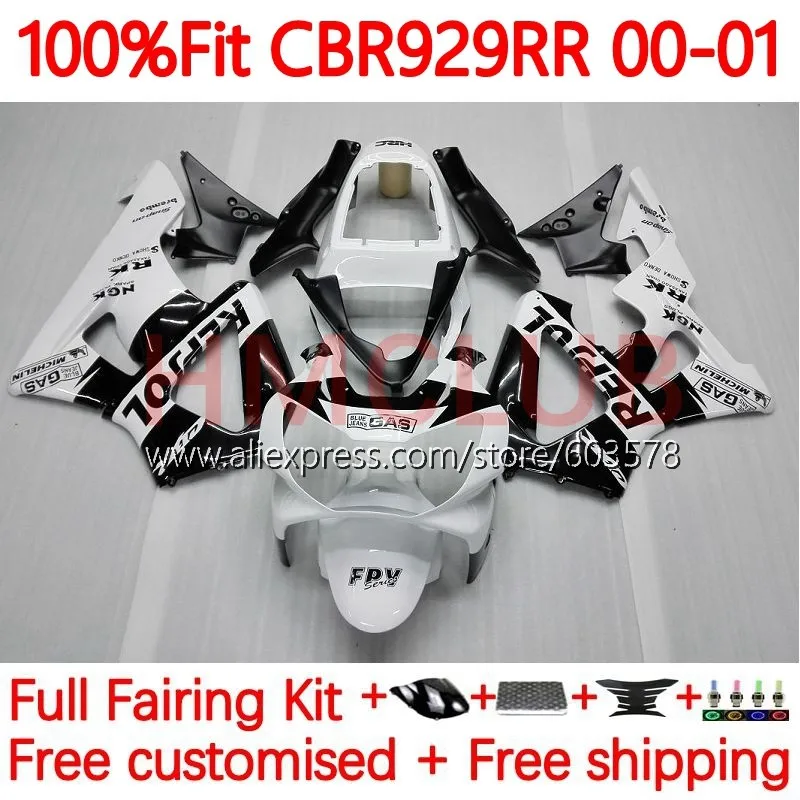 

Injection For HONDA CBR929RR CBR900 CBR929 RR Repsol white CBR 900RR 929RR 900 929 RR 2000 2001 CBR900RR 00 01 Fairing 117No.20