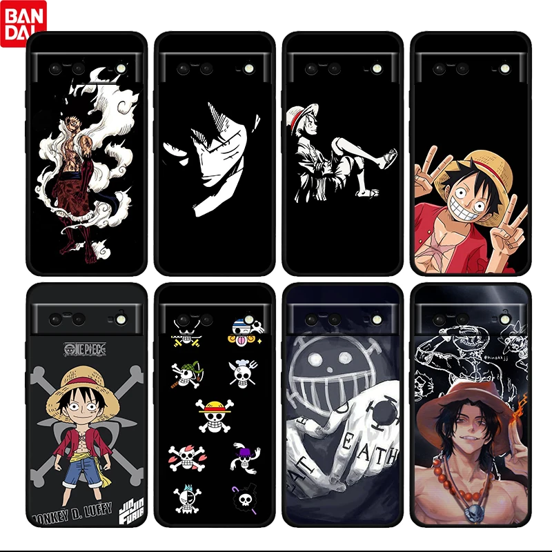 

Hot Anime One Piece Luffy Shockproof Cover for Google Pixel 7 6 Pro 6a 5 5a 4 4a XL 5G Black Phone Case Shell Soft Fundas Coque