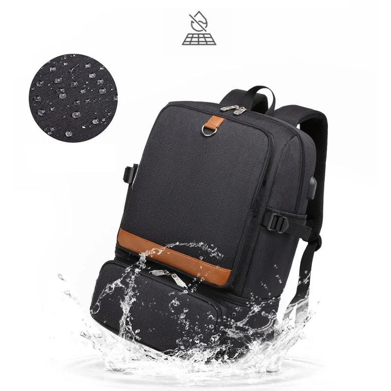 water proof High capacity school bag lunch bag USB can add heat transfer Oxford cloth school bag boys and girls travel backpack