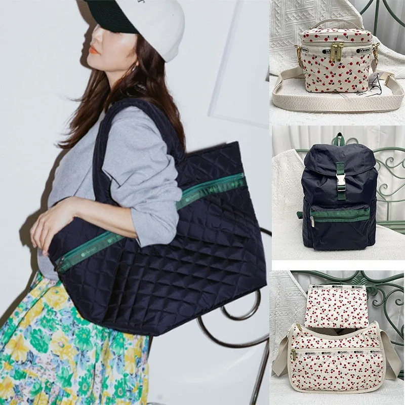 

New Lesportsac Co branded Solid Color Fashion Simple Tote Handheld Crossbody Multi functional Women's Bag Valentine's Day Gift