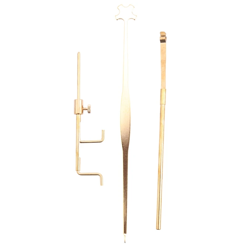 

Brass Violin Luthier Tools Kit Set Sound Post Gauge Measurer Retriever Clip Setter Brass For Violin
