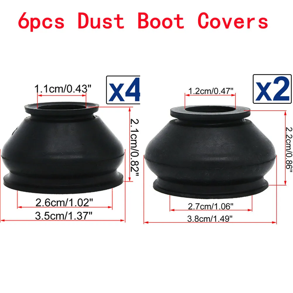 

6pcs UNIVERSAL HQ Rubber Tie Rod End Ball Joint Dust Boots Dust Cover Boot Gaiters 1.1cm+1.2cm With Tongue And Groove Fastening