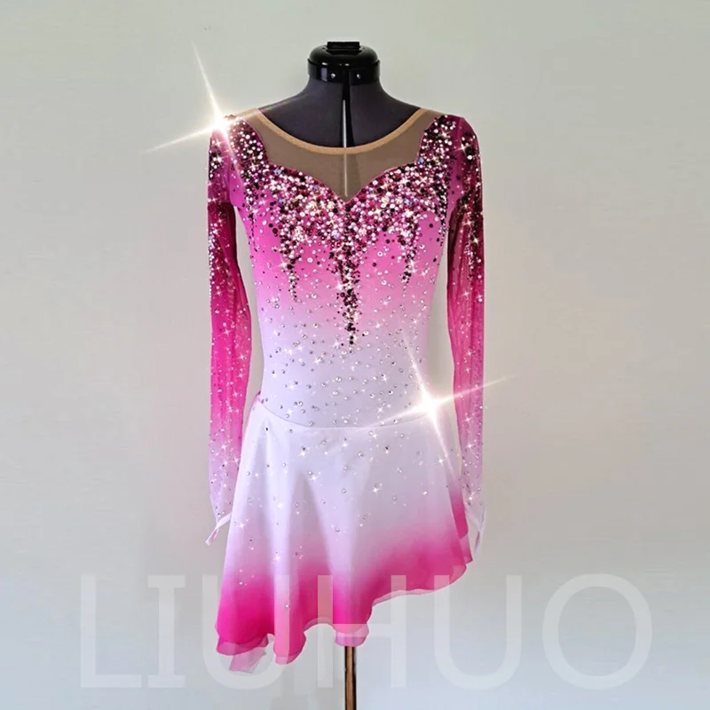 Платье для катания на коньках LIUHUO женское стрейчевое платье из спандекса с