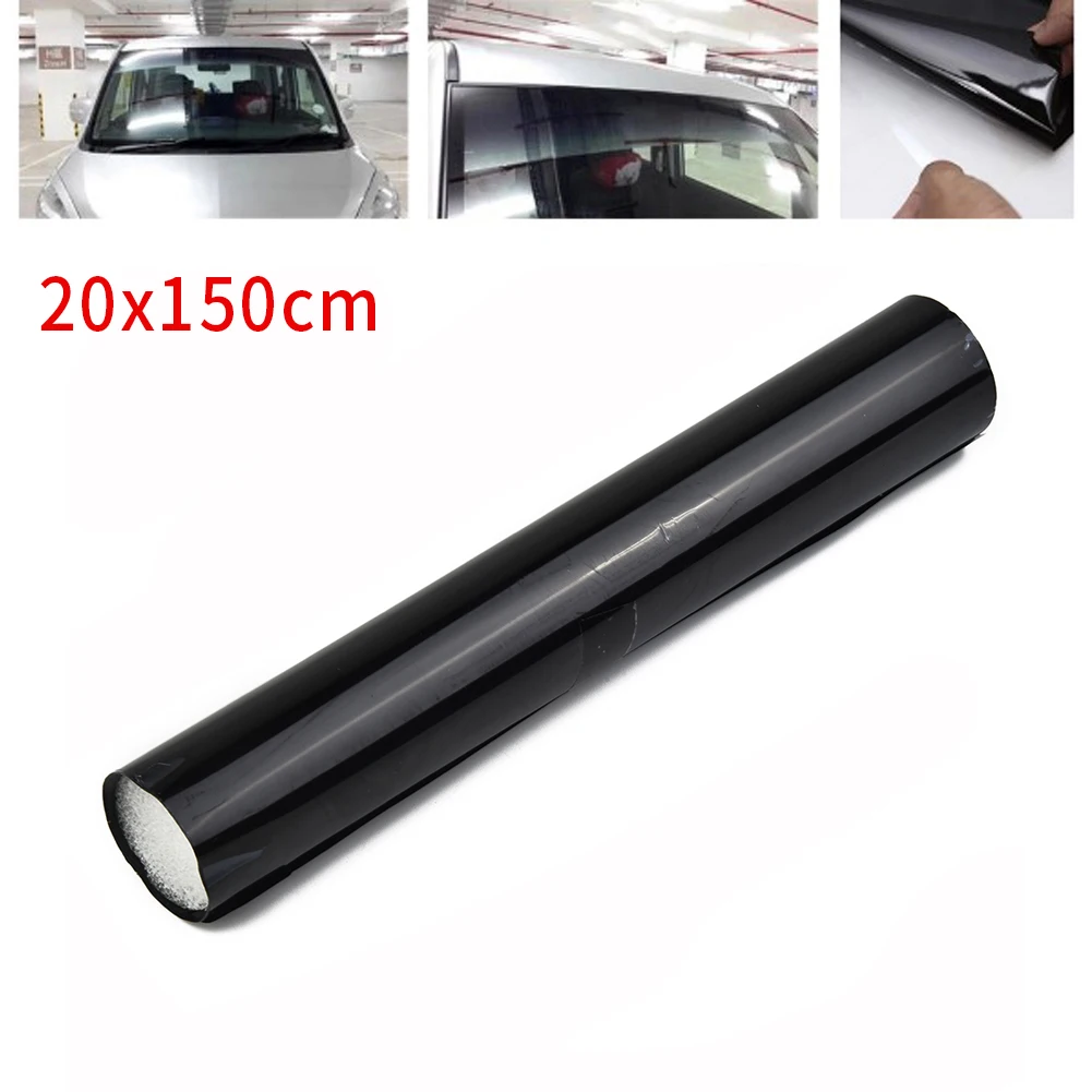 

20cm*150cm Car Front Windscreen Black Transparent Solar Film Anti-UV Sun Shade VLT 5% Car Windscreen Glass Sun Shade Visor Film