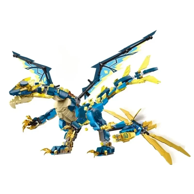 859 шт. MOC элементарный дракон строительные блоки только модель дракона игрушки